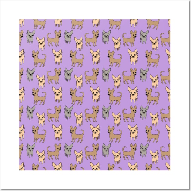 Chihuahua chihuahuas - lilac Wall Art by bettyretro